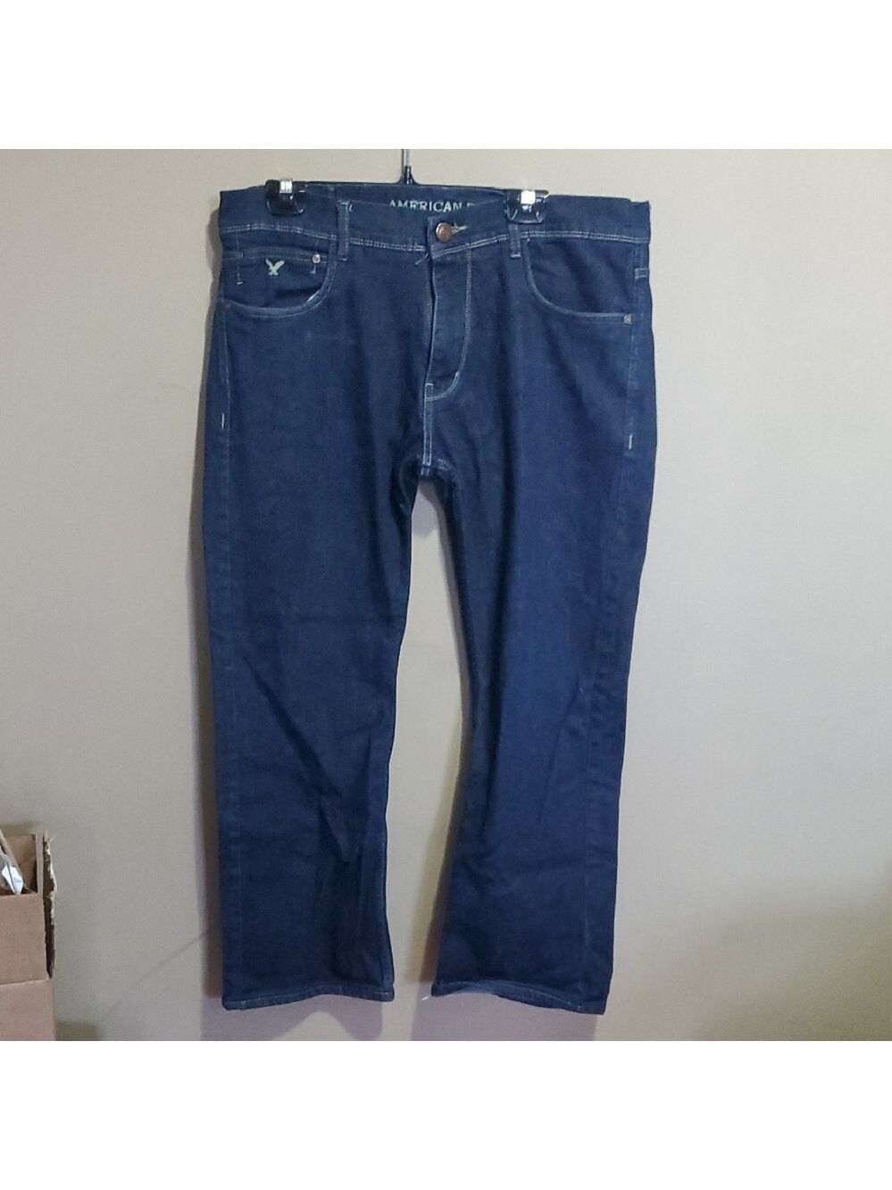 American Eagle Outfitters Men's Dark Blue Relaxed Jeans Size 36